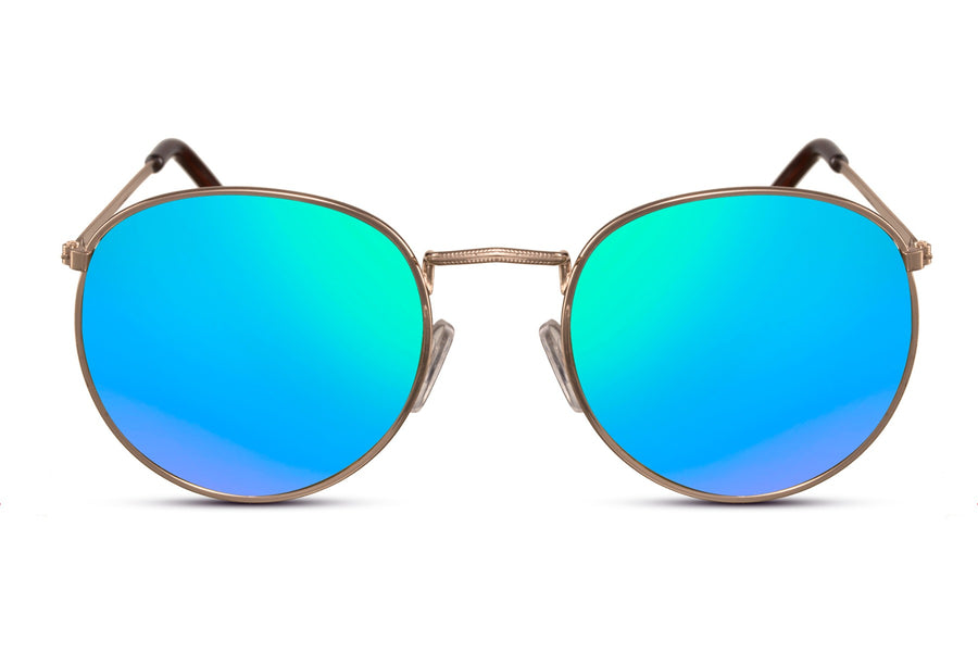 Lunette Ronde Police Turquoise