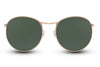 Lunettes de Soleil Doré Aviateur Ronde Verte