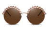 Lunettes Ronde Fleur Marron