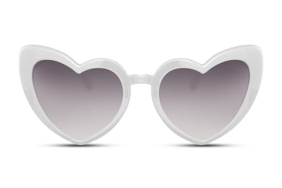 Lunettes de Soleil Rétro Coeur Blanche