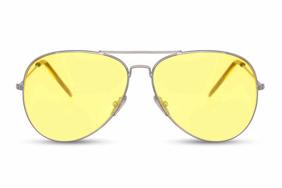 Lunettes de Soleil Aviateur Jaune