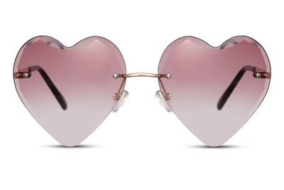 Lunettes de Soleil Sans Monture Doré Rose