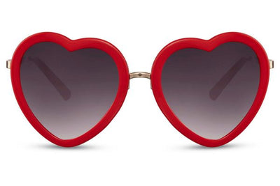 Lunettes de Soleil Rouge Coeur Oversize