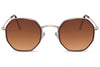 Lunettes de Soleil Marron Foncé Octogonale