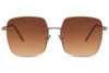 Lunettes de Soleil Marron Doré Carré