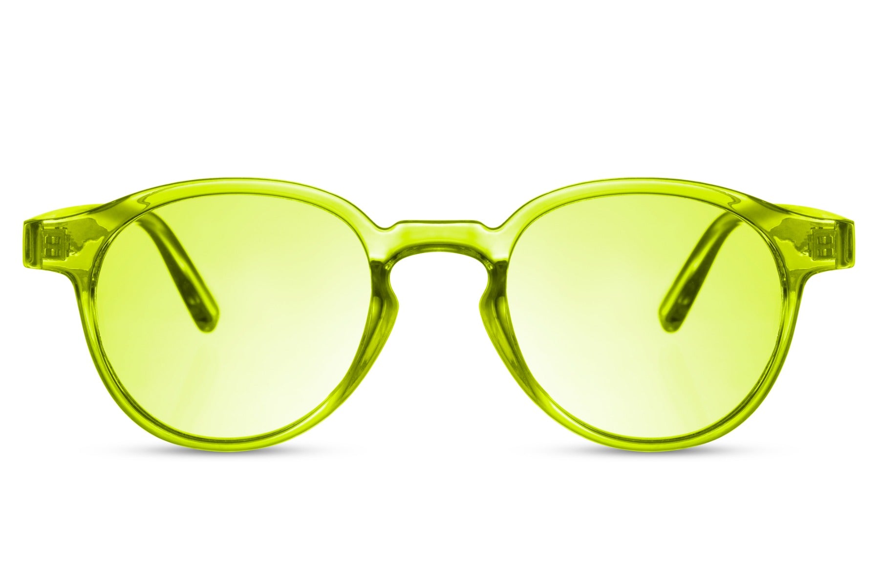 Lunettes de Soleil Ronde Transparente Jaune Fluo LL Lunettes LifeStyle