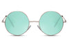 Lunettes de Soleil Rétro Ronde Turquoise