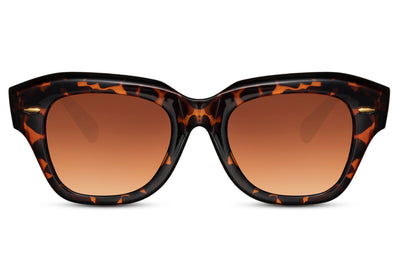 Lunettes de Soleil Léopard Wayfarer Marron