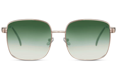 Lunettes de Soleil Oversize Doré Verte