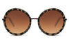 Lunettes de Soleil Oversize Ovale Léopard