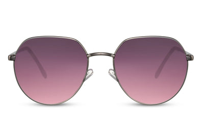 Lunettes de Soleil Aviateur Ronde Fushia