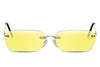 Lunettes de Soleil Doré Rectangulaire Jaune