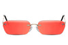 Lunettes de Soleil Rétro Rectangulaire Rouge