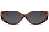 Lunettes de Soleil Ovale Oeil de Chat Marron