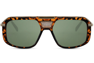 Lunettes de Soleil Oversize Shield Verte