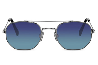 Lunettes de Soleil Dégradé Octogonale Bleu