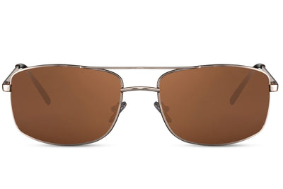 Lunettes de Soleil Rétro Police Marron