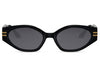 Lunettes de Soleil Ovale Noir Luxe