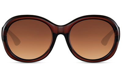 Lunettes de Soleil Ovale Vintage Marron