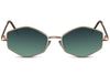 Lunettes de Soleil Rétro Octogonale Verte