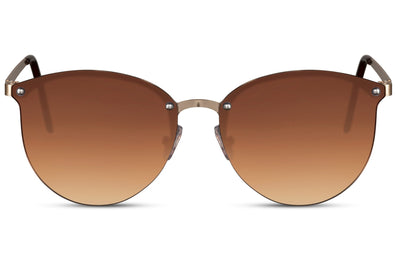 Lunettes de Soleil Marron Doré Félin