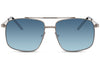 Lunettes de Soleil Argenté Aviateur Carré Bleu