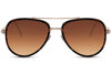 Lunettes de Soleil Marron Doré Aviateur