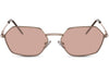 Lunettes de Soleil Marron Claire Hexagonale