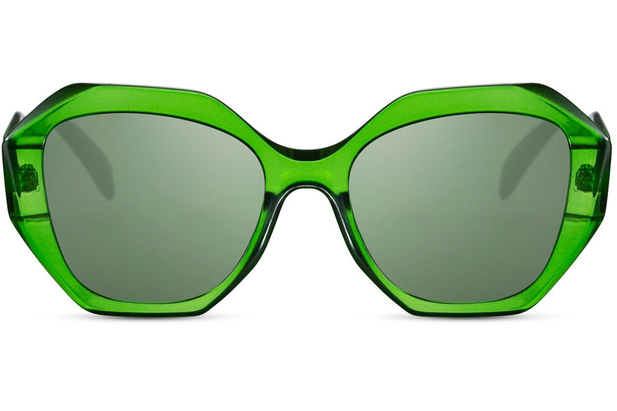 Lunette de Soleil Oversize Géométrique Verte