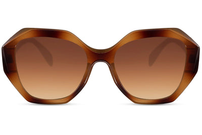 Lunettes de Soleil Oversize Géométrique Léopard