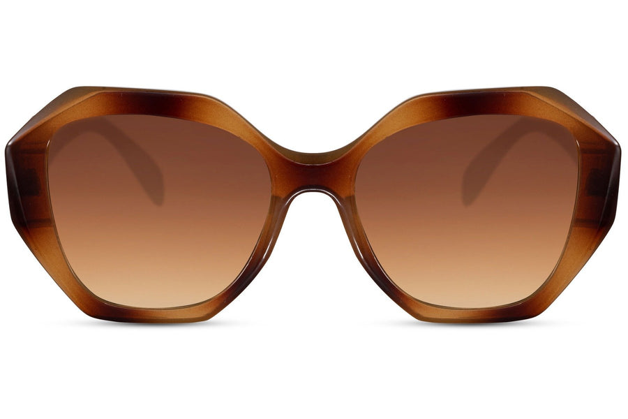 Lunette de Soleil Oversize Géométrique Léopard