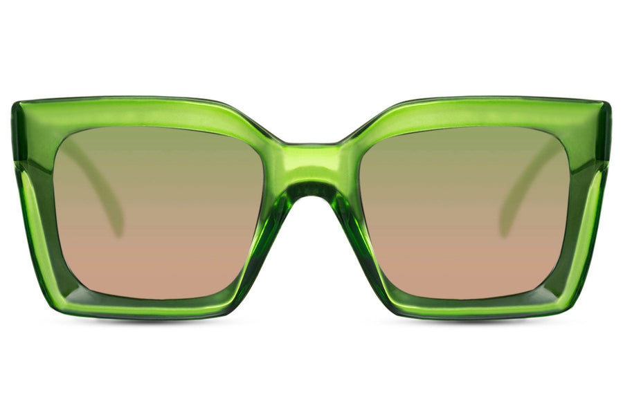 Lunette de Soleil Oversize Papillon Verte