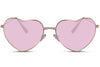 Lunettes de Soleil Rétro Coeur Rose Doré