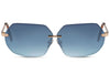 Lunettes de Soleil Sans Monture Hexagonales Bleu