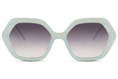 Lunettes de Soleil Rétro Hexagonales Blanche