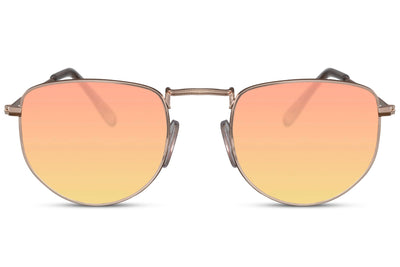 Lunettes de Soleil Rétro Demi Cercle Orange