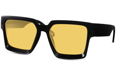 Grosse Lunette de Soleil Vintage Jaune