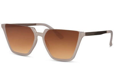 Lunette de Soleil Beige Demi Monture