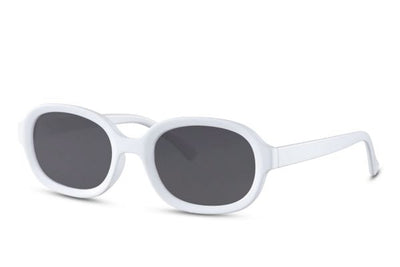 Lunette de Soleil Blanche Ovale