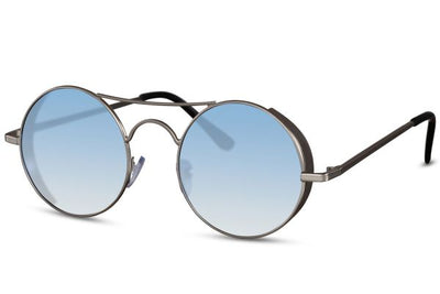 Lunette de Soleil Bleu Ronde Double Pont