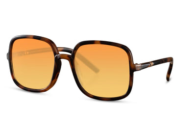 Lunette de Soleil Carré Luxe Orange Jaune