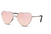 Lunette de Soleil Doré Coeur Rose