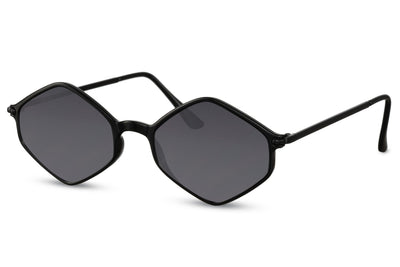 Lunette de Soleil Hexagonale Transparente Noir