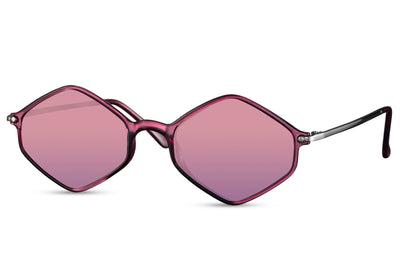 Lunette de Soleil Hexagonale Transparente Violet