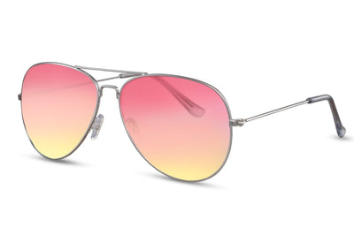 Lunette de Soleil Hippie Aviateur Rouge Jaune