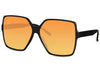 Lunette de Soleil Noir Orange Oversize