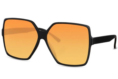 Lunette de Soleil Noir Orange Oversize