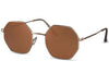 Lunette de Soleil Octogonale Marron