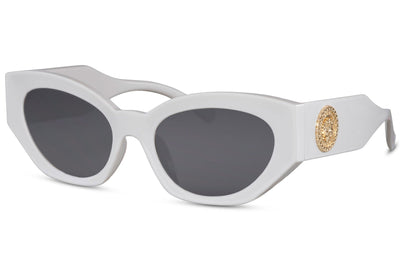 Lunette de Soleil Ovale Luxe Blanche