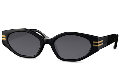 Lunette de Soleil Ovale Noir Luxe